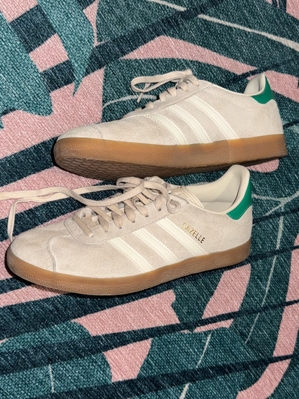 Adidas Gazelle Suede Sneakers in Beige with Gum Sole size 7.5 women’s
